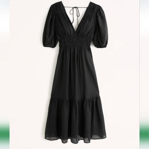 ABERCROMBIE Floaty Plunge Midi Dress. NEW with tags